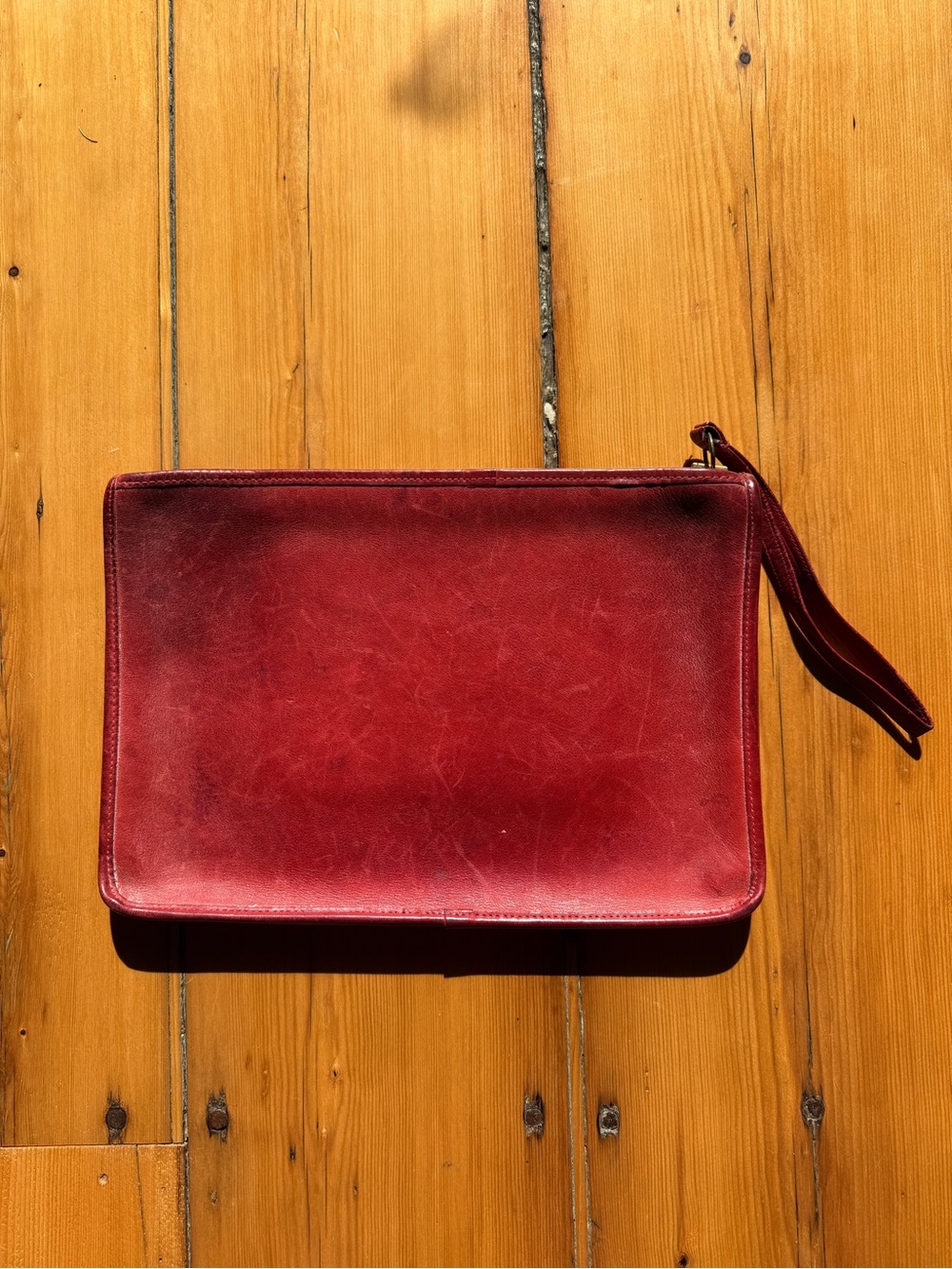 Vintage Coach Red Leather Portfolio/Clutch